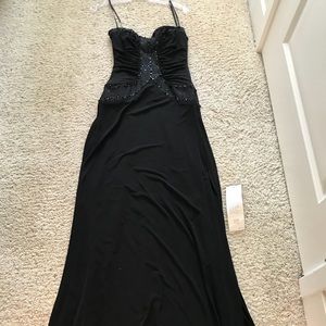 New with tags Laundry black/sequins strapless gown